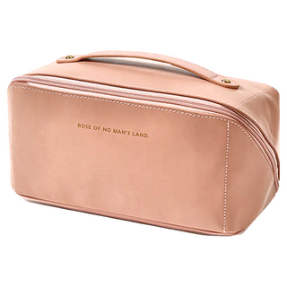 E.City 復古風皮革化妝洗漱收納包中包