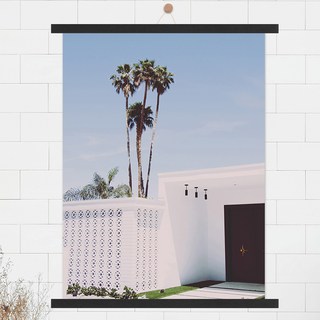 現代風紅酒門室內裝飾海報 + 掛軸套組, 黑木色