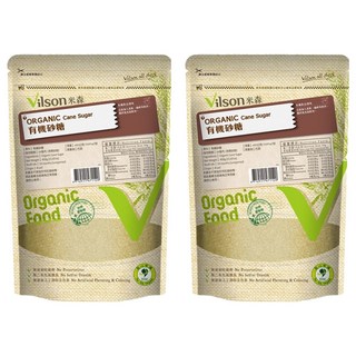Vilson 米森有機 有機砂糖 無添加防腐劑、人工香料及色素、抗凝結劑 來自純淨無汙染農場, 450g, 2包