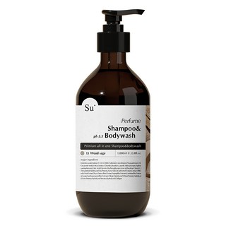 Su organic All In One香氛保濕洗髮沐浴露 13 Wood Sage, 1L, 1個