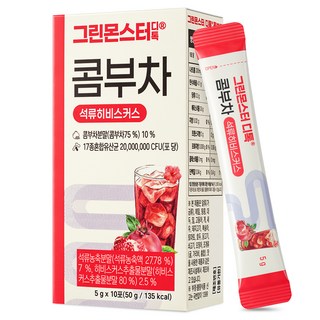 GREEN MONSTER 纖活康普茶 石榴洛神花口味, 5g, 10條, 1盒