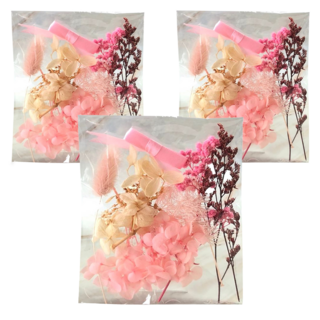 A-ONE 匯旺 浮游花DIY花材包 3包, H25 花瓣粉語 彩色 - DIY花材、乾燥花材、浮游花材料