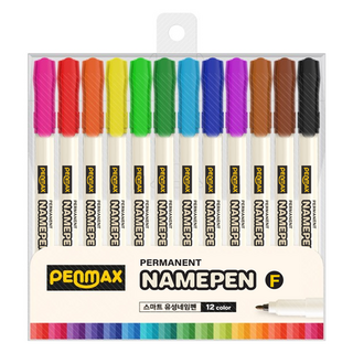 펜맥스 유성 네임펜 303F 12색, 혼합색상, 12개