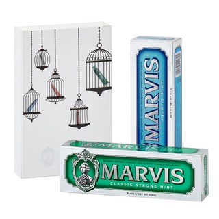 MARVIS 薄荷香牙膏2入 + 牙膏盒組, 1套