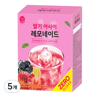 SONGWON Songwon零糖草莓巴西莓檸檬水, 5g, 50件, 5個
