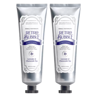 RETRO BUBBLE 淨化亮白草本牙膏 晚安舒緩茶口味 - 舒緩口乾 預防口氣, 100g, 2條