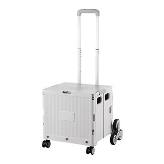 8輪爬梯小號折疊購物推車 38x38x89.5cm (展開後), 灰白, 1個