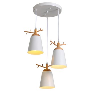 HONEY COMB 蜂巢燈飾 北歐風鹿角餐廳吊燈 45cm 燈體15 x 25cm 線長100cm, 北歐風鹿角 白色