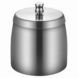 Reddot 紅點生活 不鏽鋼霧面拉絲無味菸灰缸 附蓋 大, 1個, 銀色