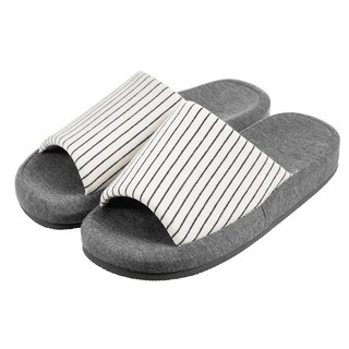 BASE ALPHA ESSENTIALS 條紋室內拖鞋組, 奶油白, 1組