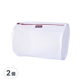 felt Ichiban 有感良品 円柱洗衣袋 荒目款, 拉鍊止滑設計, 2個, White