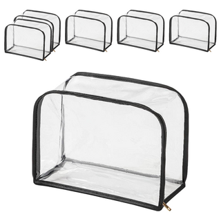 美得像專櫃 立體透明包包收納袋 21.5 x 13.5 x 16.5cm, 黑色 + 透明色, 6個