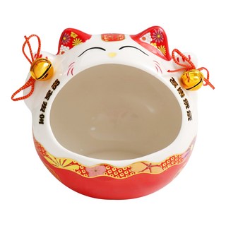 MODACore 摩達客 春節開運 大口招財貓糖果收納擺飾聚寶盆, 紅色