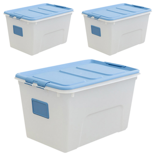 리빙숲 스퀘어 리빙박스, 블루, 72L, 3개