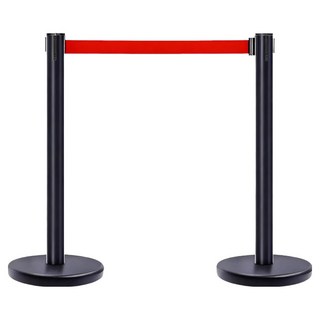 TiS 실속 일체형 스텐 벨트 차단봉 세트, 블랙바디 + 레드벨트, 2세트