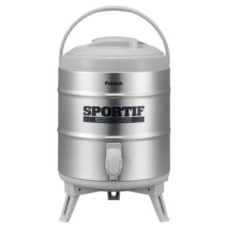 Peacock 日本孔雀 保冷保溫桶, 6.1L/8.1L/9.5L, 直飲式保冷專用窄口徑好清洗, 銀色, 1個