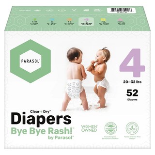 PARASOL Clear + DryTM 新科技水凝尿布 工藝升級版 4 20~32lbs, L, 52片