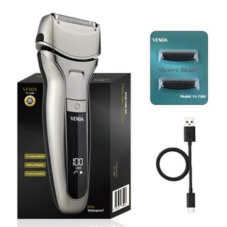 베노아 메탈릭 프리미엄 티타늄 코팅날 방수 전기면도기, VS-7300, 메탈릭실버