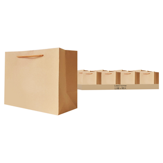 Lead home 耐用牛皮紙提袋 寬版, 12個, 牛皮紙色