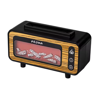 ANTIAN 七彩氛圍燈壁爐香氛火焰水氧機 電視機加濕補水大霧量噴霧機 空氣清淨機 黑木紋, 200ml, 1個