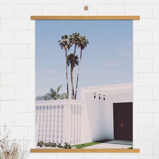 現代風紅酒門室內裝飾海報 + 掛軸套組, 摩卡木色