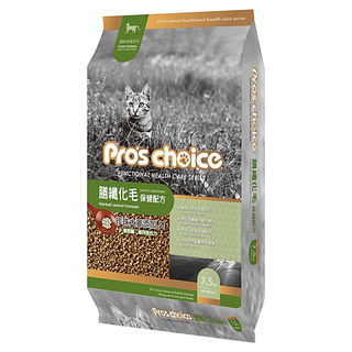 福壽實業 Pro's choice 博士巧思 膳纖化毛貓 乾飼料, 溫和化毛, 7.5kg, 1袋