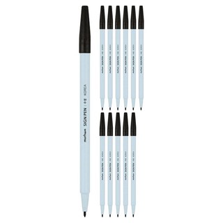 문화연필 넥스프로 사인펜, 흑색, 12개