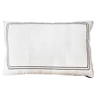Annette 可水洗純棉立體繡框羽絲絨枕頭 100%棉表布, 45 x 75cm, 1個