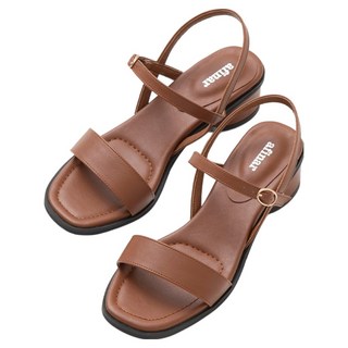 afinar 方頭柔軟氣墊繫帶涼鞋, 230, 棕色