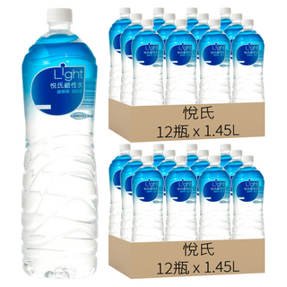 悅氏 Light鹼性水, 1.45L, 24瓶