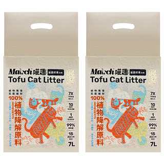 Maoch 喵趣 益菌消臭豆腐貓砂 1.5mm 2.8kg 2包 7L, 奶香