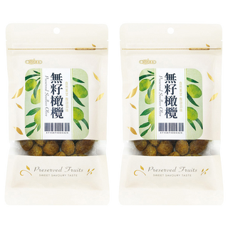 惠香 無籽橄欖 果肉厚實 脆甜回甘 貼心夾鏈袋包裝, 110g, 2包