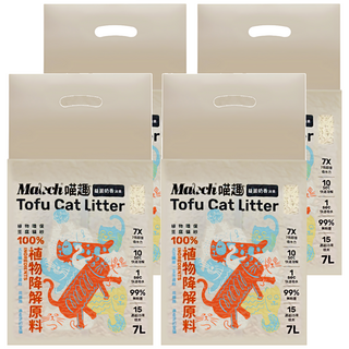 Maoch 喵趣 益菌消臭豆腐貓砂 1.5mm 2.8kg 4包, 7L, 奶香