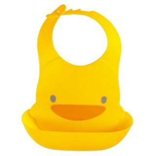 PiYOPiYO小鴨多段式防水圍兜適用年齡4個月+可調整, 黃色, 1件