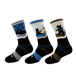 woawoa 熊愛outdoor 極致速乾羊毛登山襪-L-3入組, 舒適透氣，戶外運動首選, 1入, Black