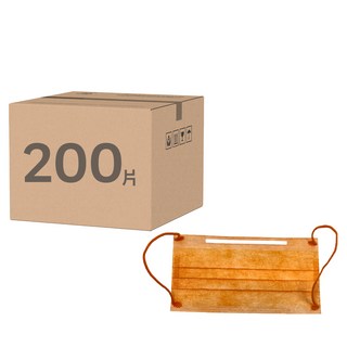 fuder 福德好罩 成人平面醫療口罩, 俏皮橘, 50片, 4盒