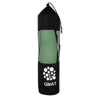 QMAT 瑜珈墊 附大束袋 + 中網袋 180 x 60 x 0.8cm 迷霧綠 防滑舒適, 1個