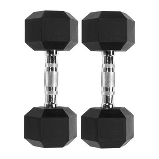 六角包膠啞鈴 2.5kg 2個, 黑色, 單一商品