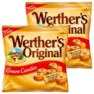 Werther's Original 道地的偉特 鮮奶油糖，香醇濃郁，不黏牙，奶蛋素食可食用, 90g, 2袋