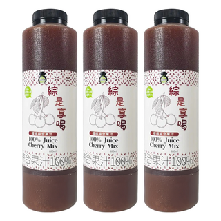 TAIWAN SWEET FARM 台灣好田 綜是享喝100%櫻桃綜合果汁, 880ml, 3瓶