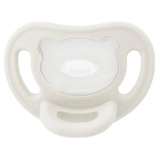 pigeon 貝親 全矽膠安撫奶嘴 M, 3~6個月, 象牙白, 1個