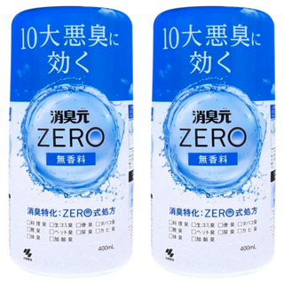 KOBAYASHI 小林製藥 消臭元 無香料消臭劑 ZERO式處方 400mL, 2個