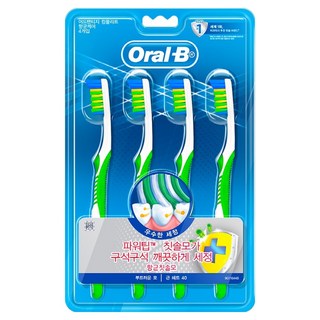 Oral-B 歐樂B 全效清潔牙刷 顏色隨機, 4支, 1組