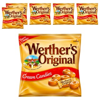 Werther's Original 道地的偉特 鮮奶油糖 香醇濃郁 不黏牙 奶蛋素食可食用, 90g, 6袋