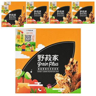 grain plus 野菽家 蜂蜜檸檬堅果營養棒 獨立包裝方便攜帶, 210g, 6盒