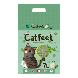 Catfeet 天然環保破碎型豆腐砂, 綠茶, 7L, 1包