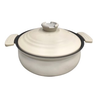 PEARL LIFE 珍珠金屬 輕量土鍋風IH壽喜燒鍋 HC-0460 27 x 21.5 x 12cm 鍋身5.4cm 白色 632g 2.1L, 20cm, 1個