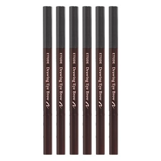 ETUDE 素描高手造型眉筆 0.25g, 04 深灰色 Dark Gray, 6支