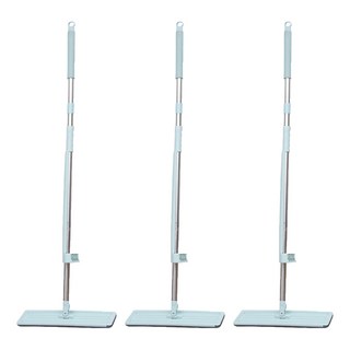 E.dot 免手洗平板拖把 35cm 乾濕兩用 直立收納 贈纖維拖布2片, 3支