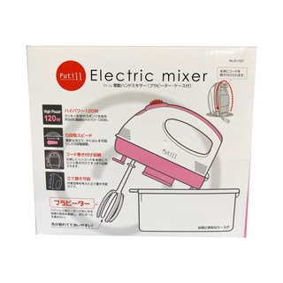 PEARL LIFE 珍珠金屬 PETITRU電動打蛋器 塑膠攪拌棒 附盒, 粉色 + 白色, 1個